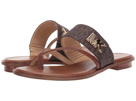 browns michael kors sandals|michael kors flat sandals brown.